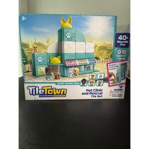 Tile Town Pet Vet Clinic Rescue Magnetic Tiles Construction Building Playset Toy